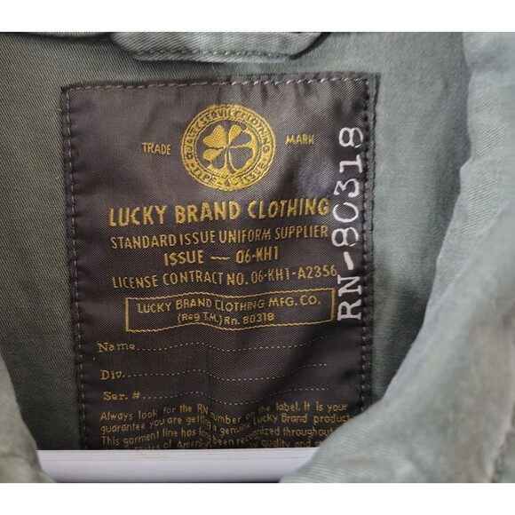 Lucky Brand Jacket Women’s SMall Green Military Utility Cargo Full Zip Button - Picture 3 of 9